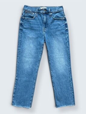 Madewell Perfect Vintage Straight Leg Jeans 25P Enmore Wash Raw Hem